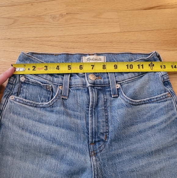MADEWELL THE PERFECT VINTAGE JEANS HIGH RISE COMFORT STRETCH RAW HEM 25 PETITE - Picture 10 of 13